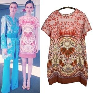 NORMAN AMBROSE PSYCHEDELIC LOVE KALEIDOSCOPE SHORT SLEEVE SHEATH DRESS